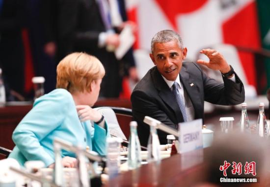 资料图：美国总统奥巴马与德国总理默克尔。 <a target='_blank' href='http://www.chinanews.com/'>中新社</a>记者 杜洋 摄