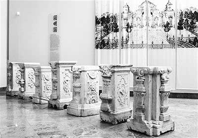 七个石刻构件被收藏在挪威伯尔根城艺术博物馆中，从左至右分别属于养雀笼、谐奇趣、海晏堂、养雀笼、方外观、养雀笼、海晏堂 本组照片引自《谁收了圆明园》