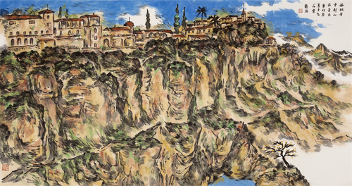 西班牙中部山区景色 98CM 180CM 2011年 西班牙中部山区景色 98CM 180CM 2011年