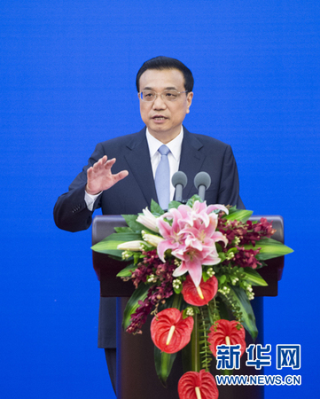 国务院总理李克强和马来西亚总理纳吉布共同出席并发表讲话。新华社记者王晔摄