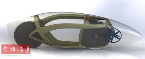 子弹头自行车“伊塔”透视图(英国《每日邮报》网站)  子弹头自行车“伊塔”透视图(英国《每日邮报》网站)