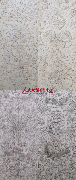 人民大会堂北大厅墙面装饰设计——春、夏、秋、冬淡彩效果图