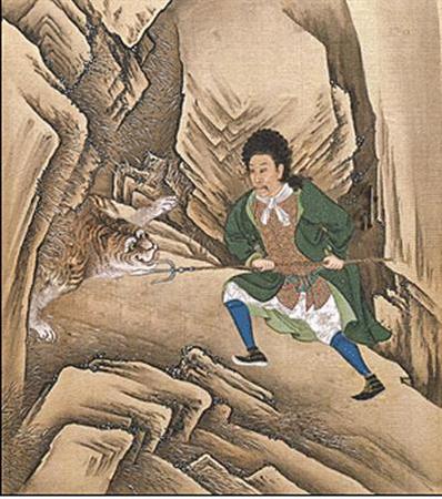 动画版的《雍正行乐图》猎虎图。