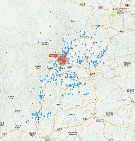 　此为全四川分布图，成都市详细信息可登录四川省环保厅网站 制图 邬艺