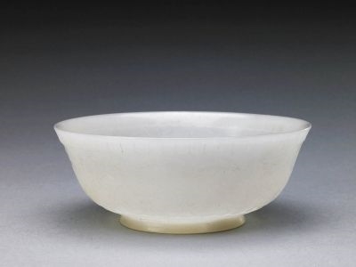 清乾隆白玉花卉纹碗 清乾隆白玉花卉纹碗