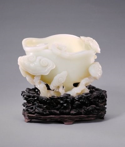 清青白玉灵芝式洗 清青白玉灵芝式洗