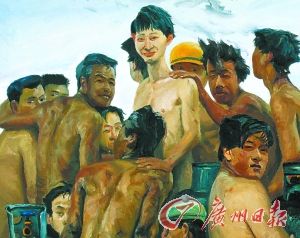 刘小东 《违章》(局部) (油画) 刘小东 《违章》(局部) (油画)