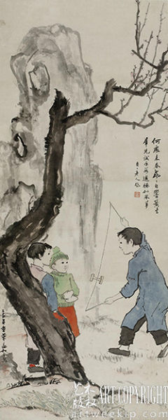 蒋兆和萧琼合作作品《抖空竹》 蒋兆和萧琼合作作品《抖空竹》