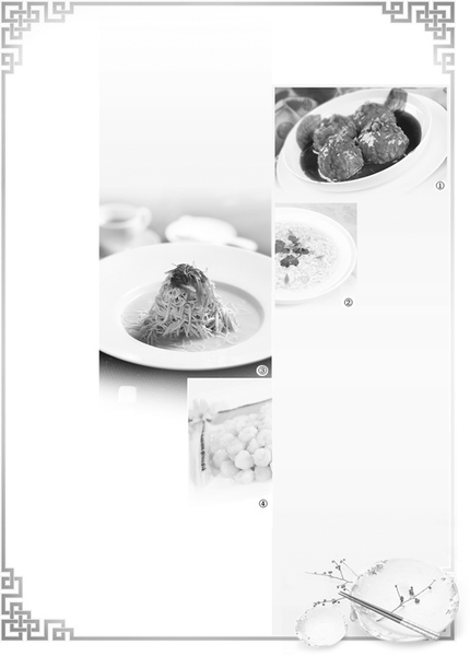 图①：红烧狮子头。