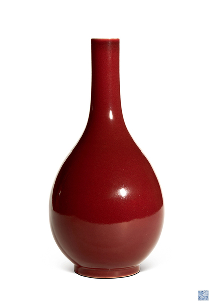 清乾隆 霁红釉胆瓶 清乾隆 霁红釉胆瓶