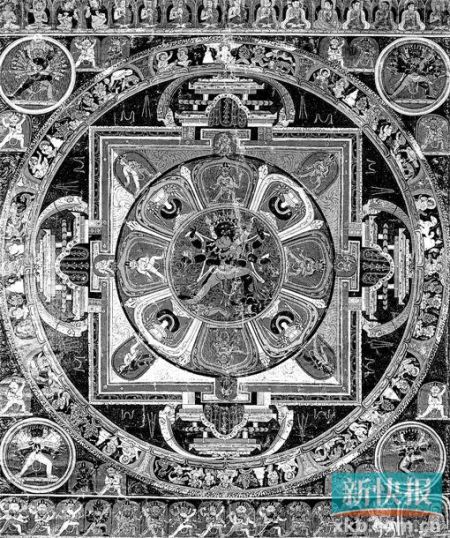 13-14世纪 上乐金刚坛城唐卡 雅昌供图 13-14世纪 上乐金刚坛城唐卡 雅昌供图