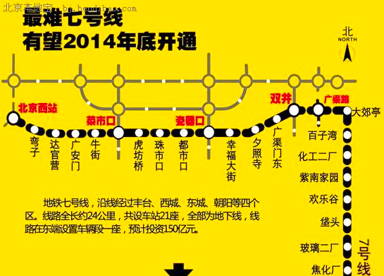北京地铁7号线线路图-新票价与轨交新线开通同步实施2 北京地铁7号线线路图-新票价与轨交新线开通同步实施2