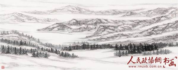 更疑天路近，梦与白云游（癸巳143x363cm）