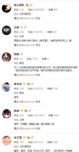 卓伟的关注列表，你怕了吗？