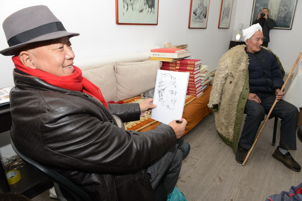 尼玛泽仁老师速写陕北老农 尼玛泽仁老师速写陕北老农