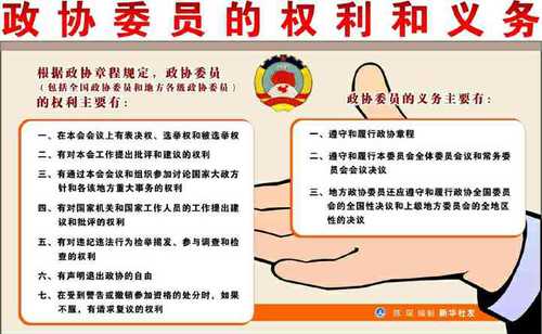政协委员的权利和义务 政协委员的权利和义务