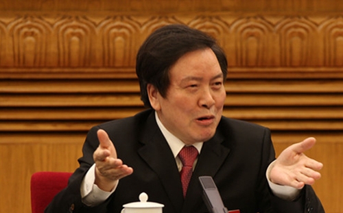 河北省委书记周本顺在河北团组开放日发言。杨茜 摄_副本_副本