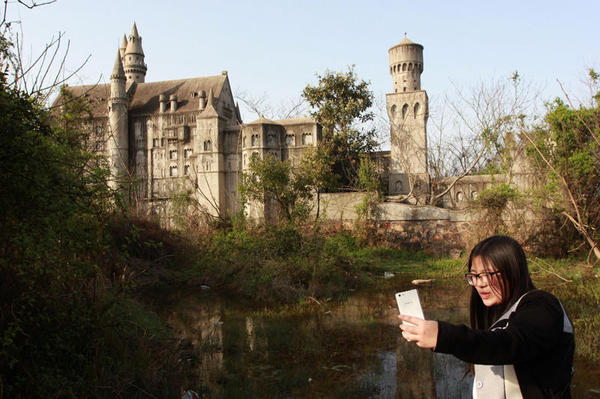 图为市民自拍。