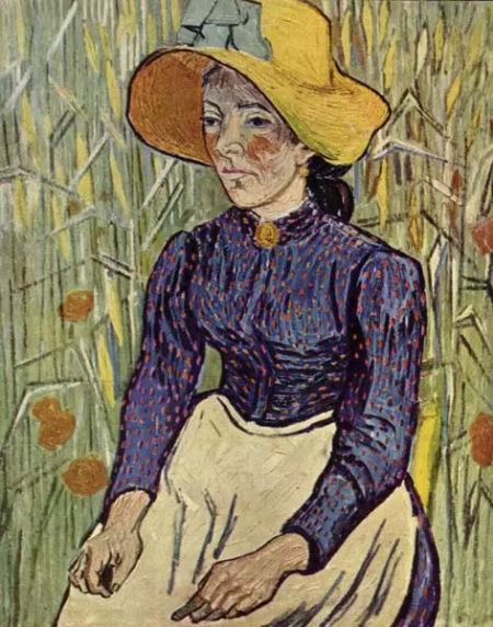 　　《麦前的农妇》(Peasant Woman Against a Background of Wheat，1890)