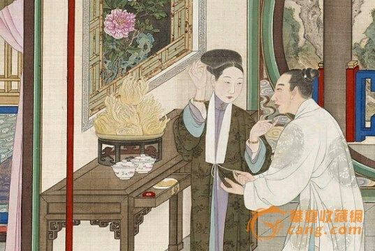 　　《乾隆燕寝怡情图》大盘堆放佛手十数只