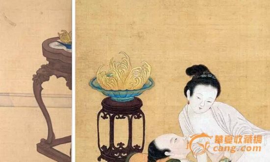 　　置于香几上的佛手