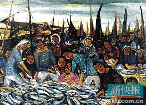 林风眠 《渔妇》 彩墨画 林风眠 《渔妇》 彩墨画