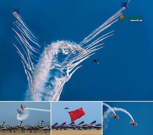 在航展上相聚蓝天，精彩演绎。秦畹江 摄