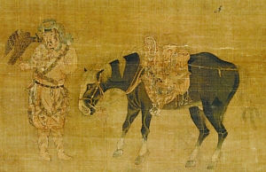 《宋人摹郭忠恕四猎骑图》局部 《宋人摹郭忠恕四猎骑图》局部