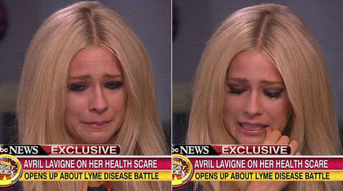 30岁的艾薇儿在在谈及自己病情的时候，伤心落泪。