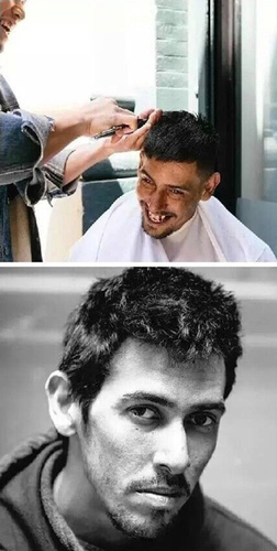 　这位剪完发后就像电影明星。