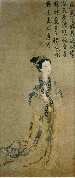 唐寅《嫦娥执桂图》 唐寅《嫦娥执桂图》