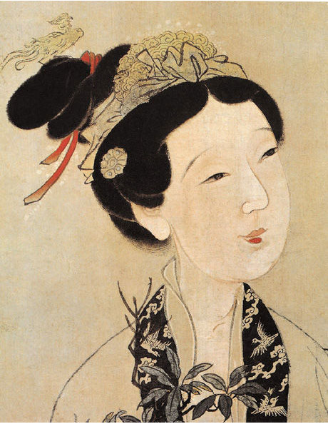 唐寅《嫦娥执桂图》(局部) 唐寅《嫦娥执桂图》(局部)