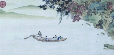 明代仇英《赤壁图》局部 明代仇英《赤壁图》局部