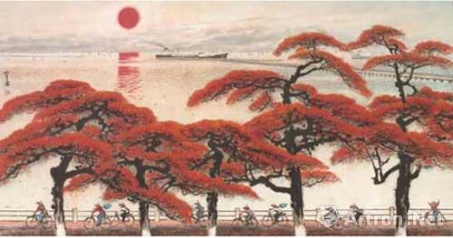 关山月 《晨练》 关山月 《晨练》