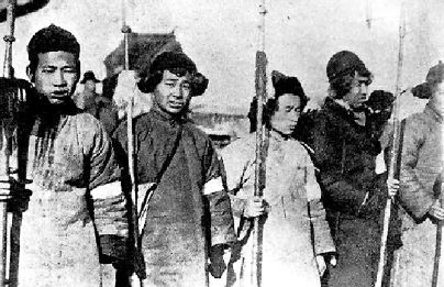 手持红缨枪的东北抗日义勇军 手持红缨枪的东北抗日义勇军