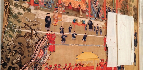 崇庆皇太后八旬万寿图(修复中拍摄) 崇庆皇太后八旬万寿图(修复中拍摄)