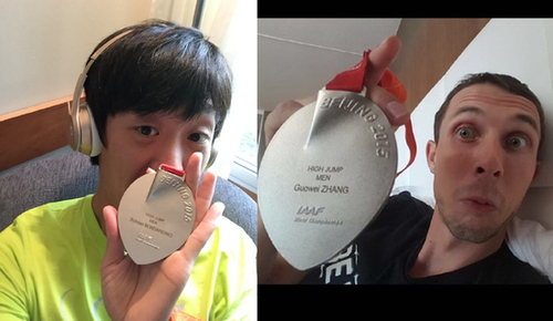 张国伟拿错银牌