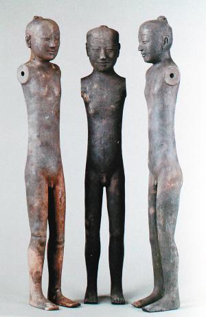 江村大墓出土的陶俑  江村大墓出土的陶俑