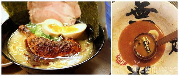 女子拉面吃出电池(配图源自网络) 女子拉面吃出电池(配图源自网络)