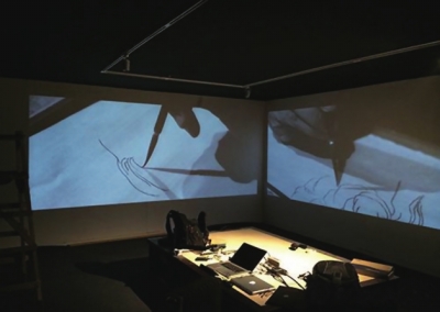 潘公凯临摹顾恺之游丝描影像 潘公凯临摹顾恺之游丝描影像