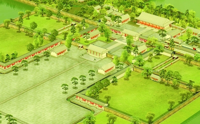 圆明园大宫门复原图 圆明园大宫门复原图