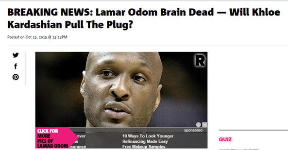 美媒体曝奥多姆已经脑死亡 美媒体曝奥多姆已经脑死亡