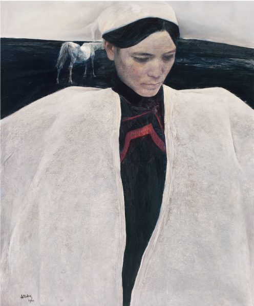 何多苓 《白衣彝女》估价:300万至400万元 何多苓 《白衣彝女》估价:300万至400万元