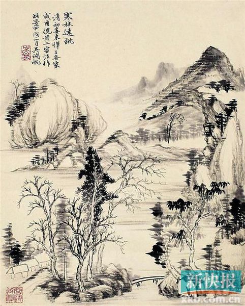 吴湖帆 寒林远眺 吴湖帆 寒林远眺