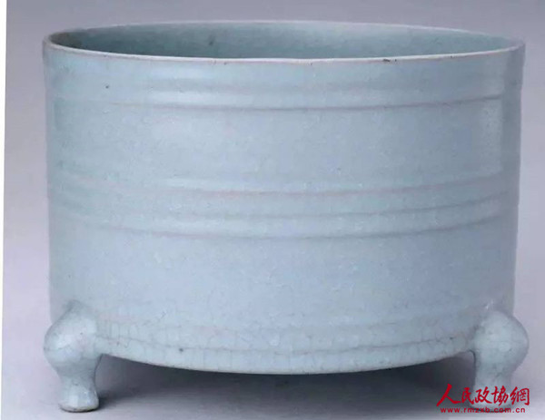 宋汝窑天青釉弦纹樽_副本 宋汝窑天青釉弦纹樽_副本