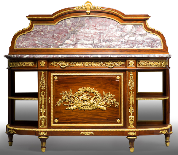 法国 路易十六风格铜鎏金装饰桃花芯木餐台 法国 路易十六风格铜鎏金装饰桃花芯木餐台