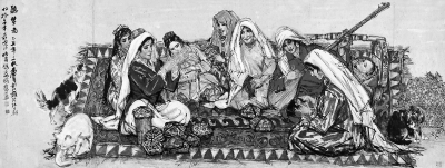 黄胄《听琴图》 黄胄《听琴图》