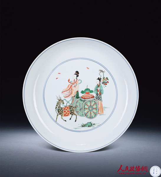 清康熙 五彩麻姑献寿纹大盘_副本 清康熙 五彩麻姑献寿纹大盘_副本