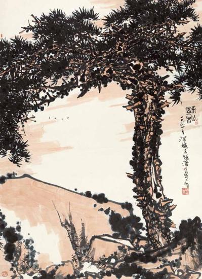 潘天寿《劲松》