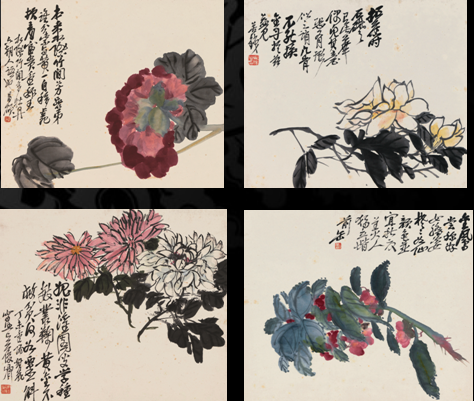 吴昌硕《致三多花卉册》(部分)